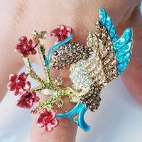 SALE Vogel Kolibri Ring vergoldet Gr. 54 Colibri Bague 7