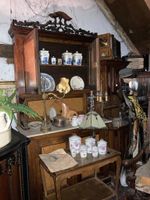 Grand buffet vaisselier ancien marbre