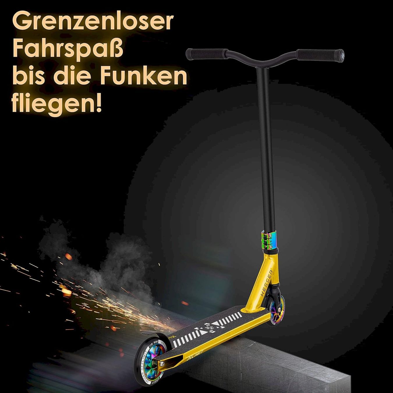 Fahrzeuge für Kinder: KESSER Stunt Scooter Chrome / Gold – Neu und originalverpackt aus Bottighofen von zaap 1