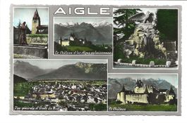 Aigle (VD) Le Château et les Alpes valaisannes - Eglise 1959