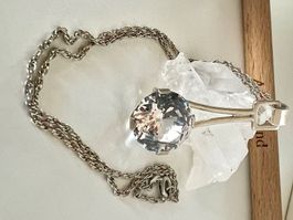 ALTON Schweden Silber Anhänger 800 Bergkristall & Kette 1972