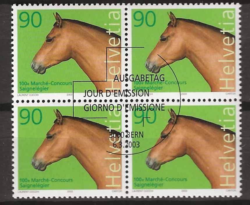 Tutti i francobolli: B1082 - Marché concours Saignelégier   B4 1er jour – Usato da Trélex venduto da Phil_Albert