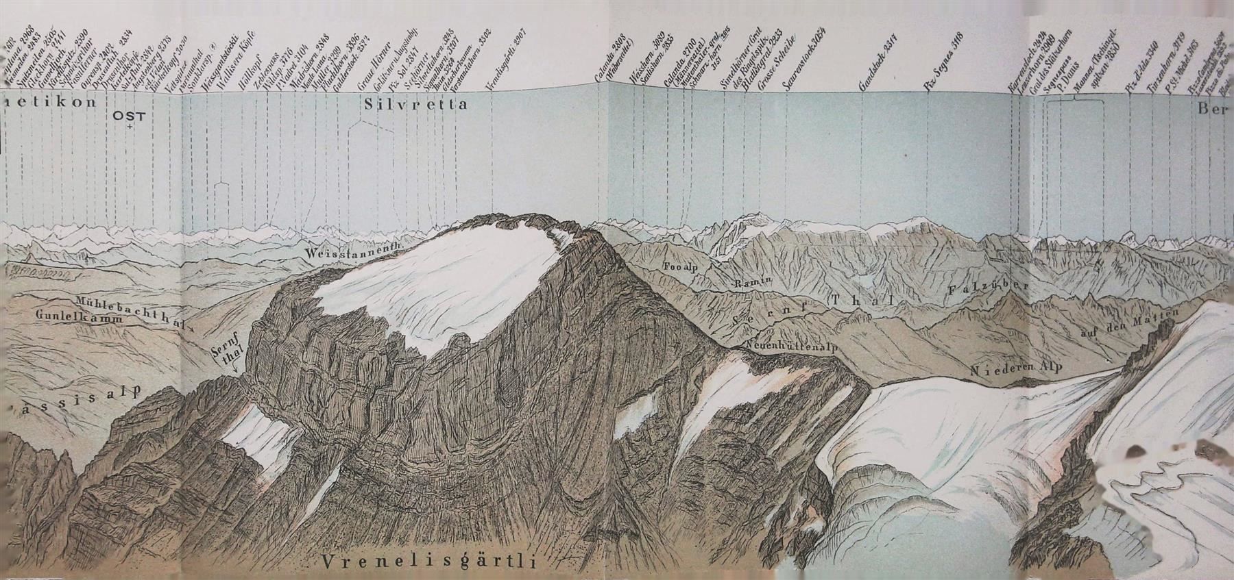Gravures: Glärnisch  Panorama 1894 – D'occasion à Rafz par Helvet32 1