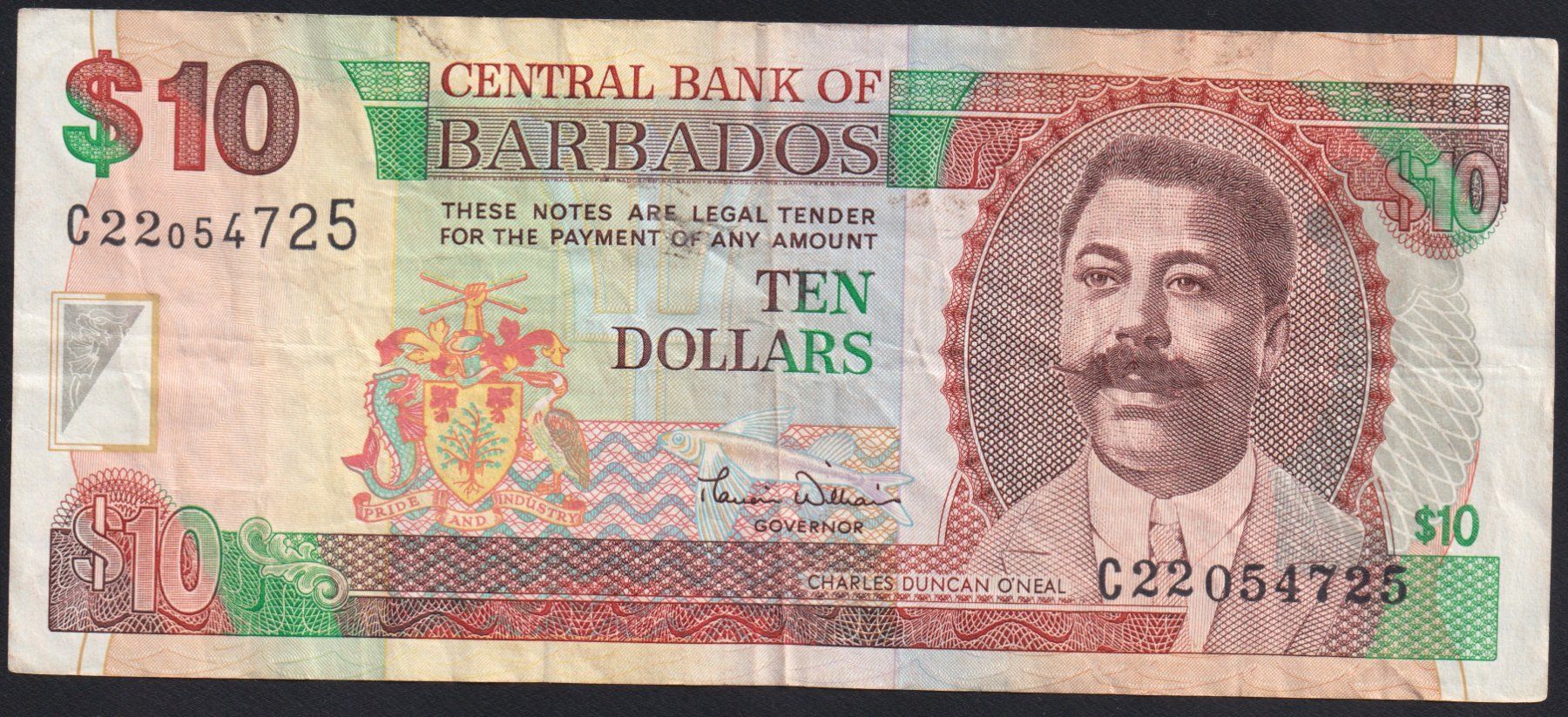 Banconote: Barbados 10 Dollars 2000 – Usato da Brugg AG venduto da banknoten_muesli