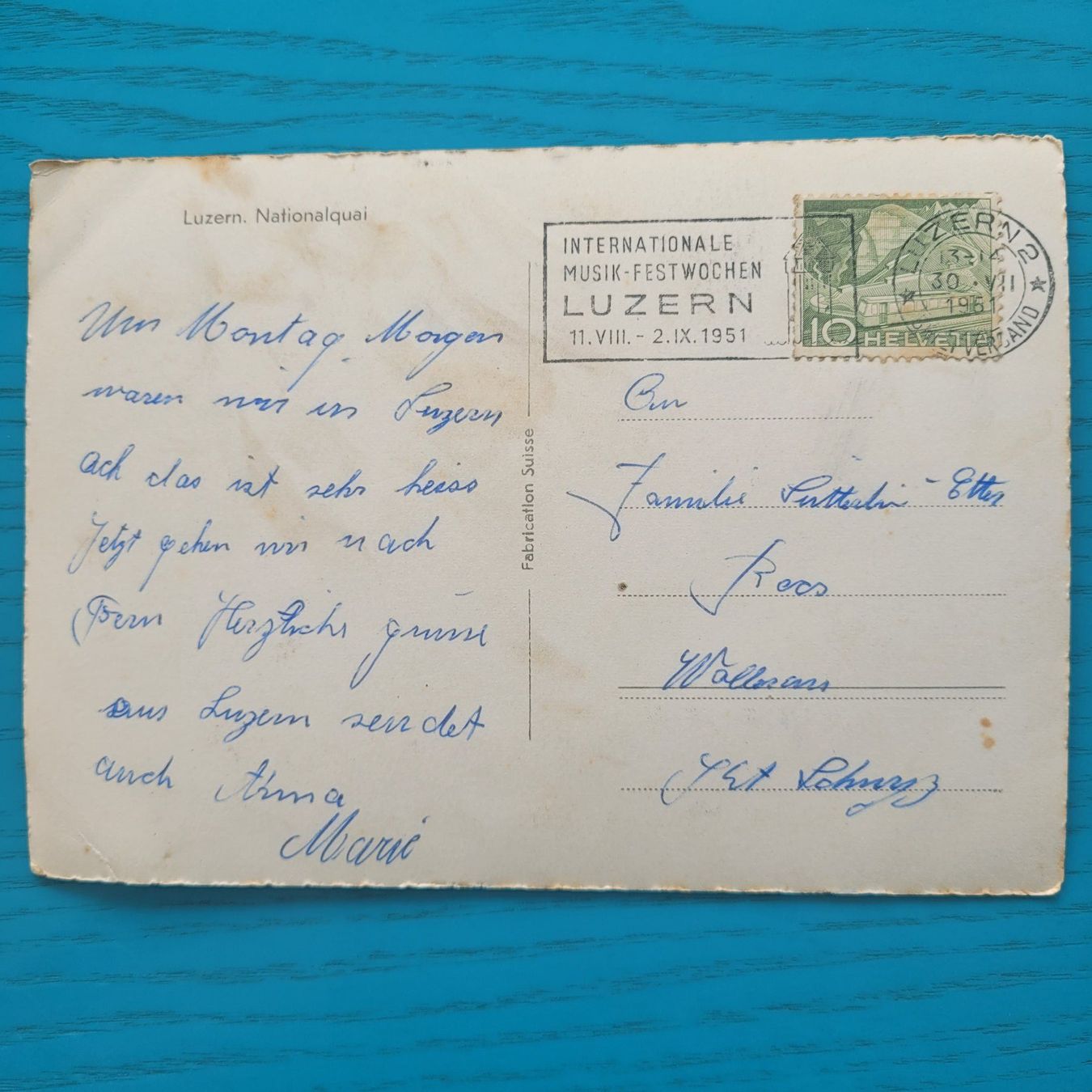 Cartoline postali: Luzern , Nationalquai – Usato da SCHÜBELBACH venduto da CoKaHa 1