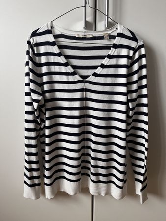 Esprit Damenpullover Gr. L, blau-weiss gestreift