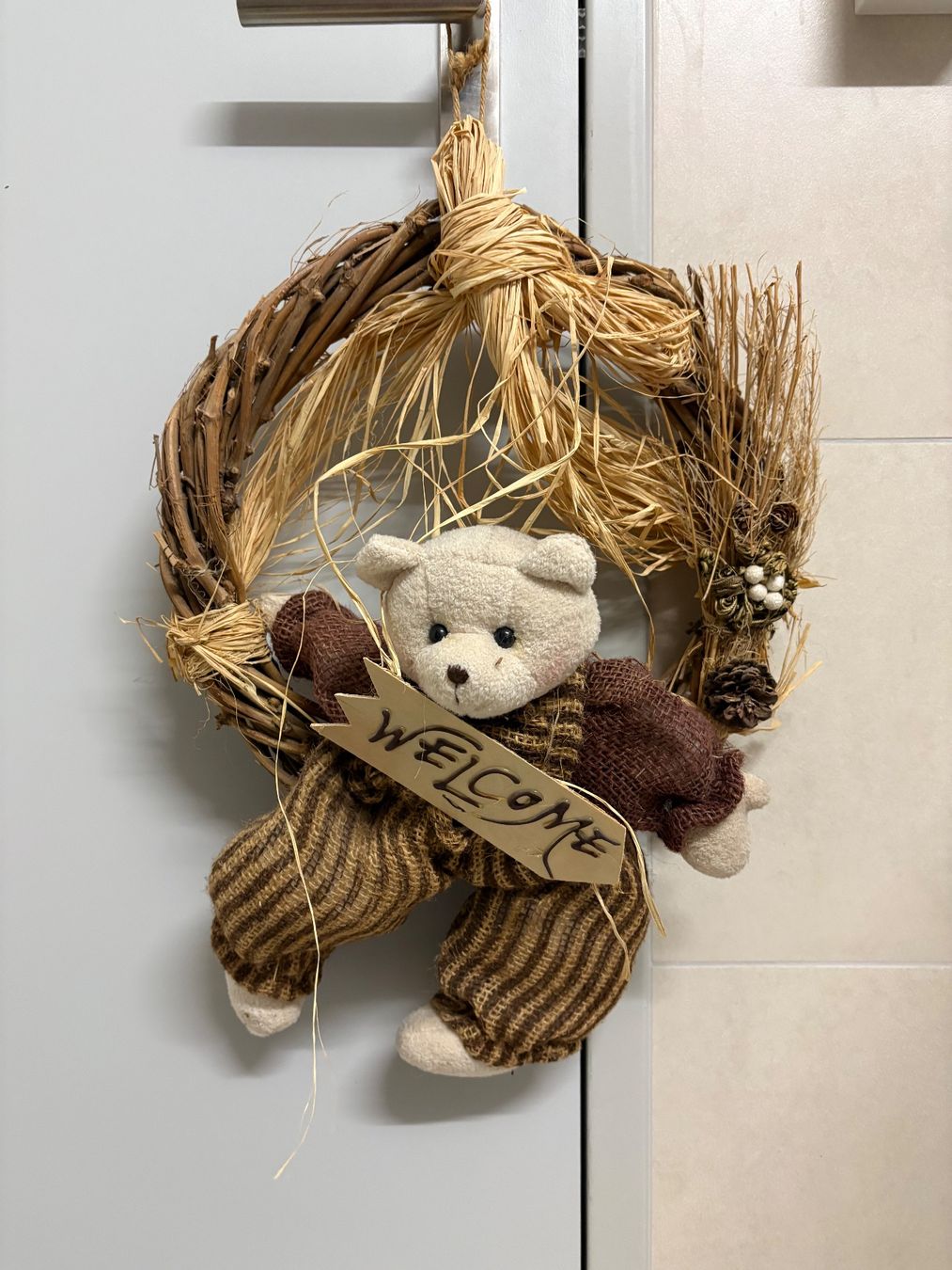 Tutte le decorazioni: Türkranz mit Teddybär - Welcome! – Usato da Basel venduto da Tierschutz-Flohmi