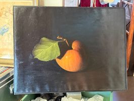 Oelgemälde Apfel Stilleben signiert
