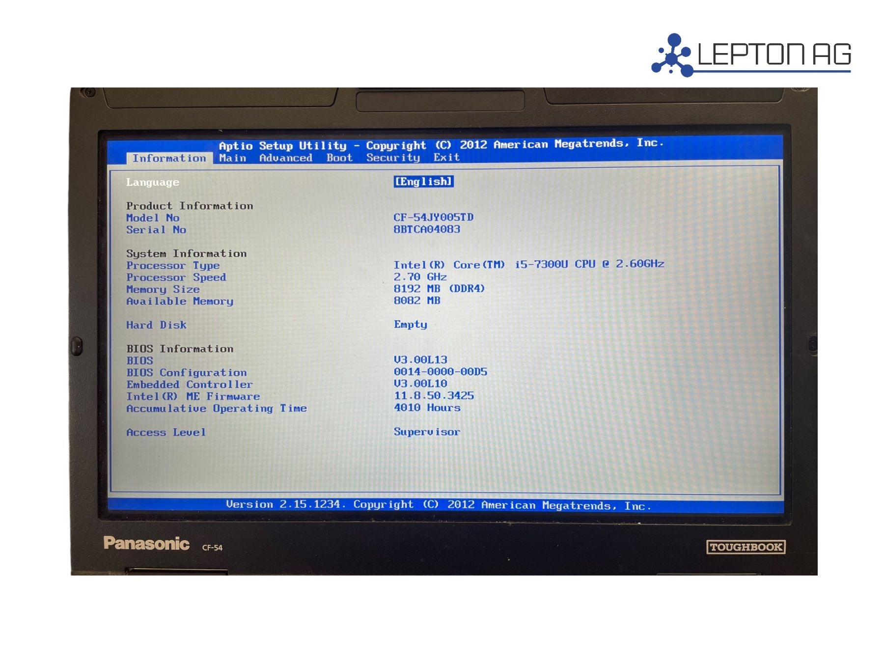 Panasonic Notebook: Panasonic Tought Book CF-54-3 i5/8GB – Usato da Niederdorf venduto da LeptonAG 4