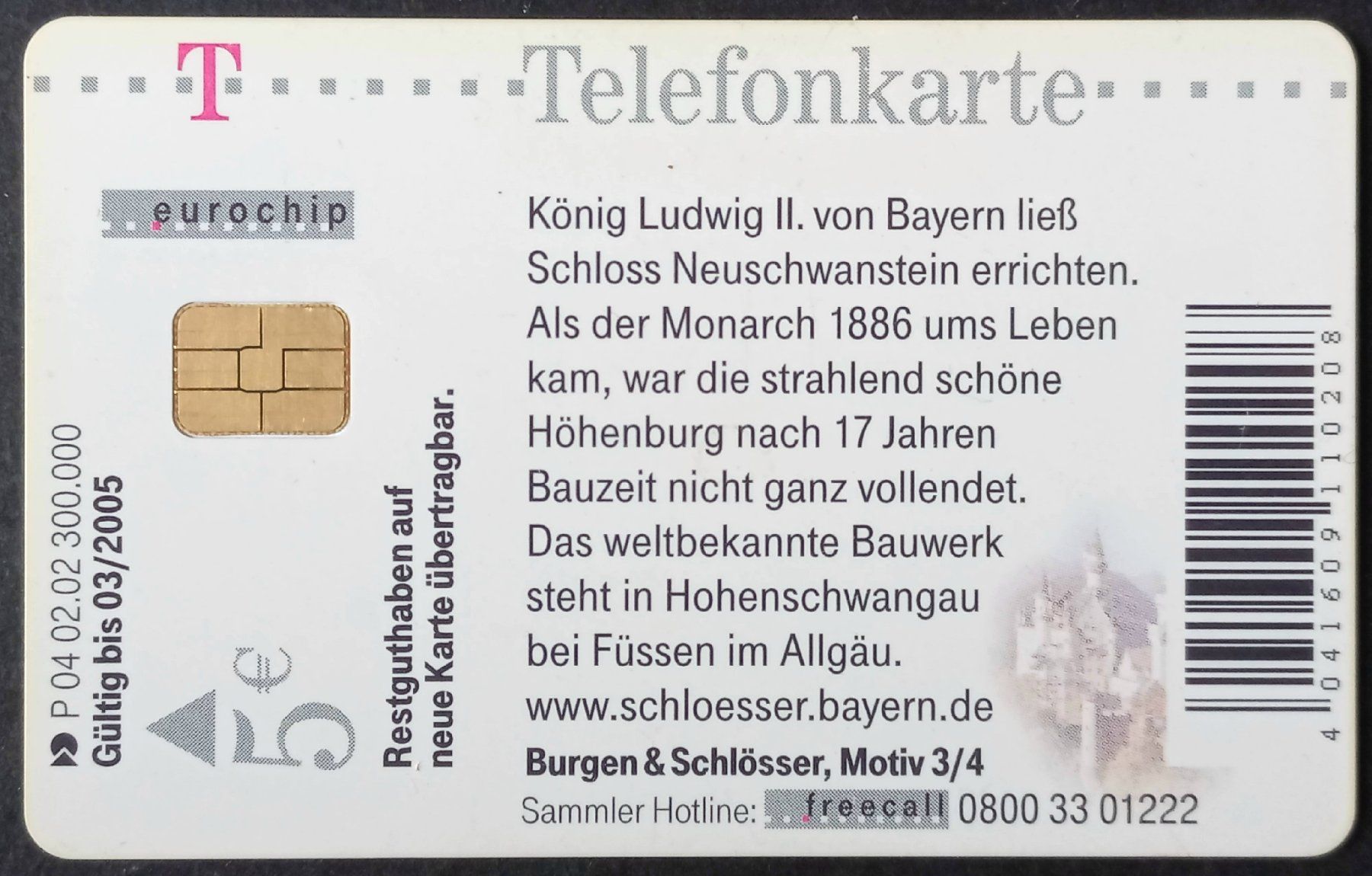 Schede telefoniche: Taxcard - Schloss Neuschwanstein - D – Usato da Niederuzwil venduto da lubimaja 1