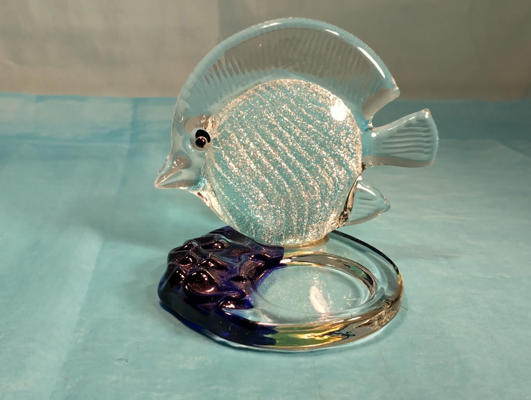 Partylite Portacandele: Teelichthalter PartyLite Fisch, Glas – Usato da Bellach venduto da JingleCherry