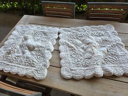 2 Edel-Stoff Kissen Bezüge 66 cmx 63 cm