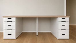Grand bureau IKEA LAGKAPTEN / ALEX 200 cm  10 tiroirs