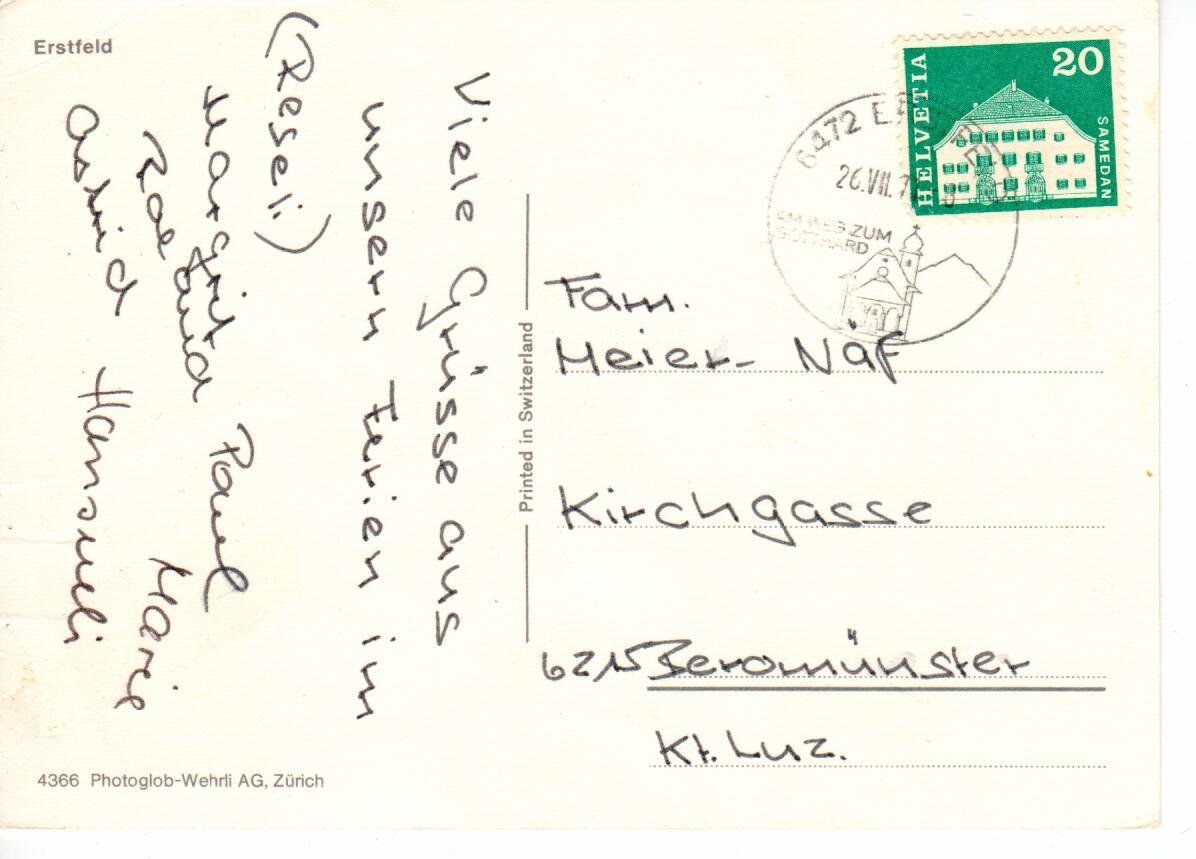 Cartoline postali: Erstfeld – Usato da Wolhusen venduto da Curver9 1