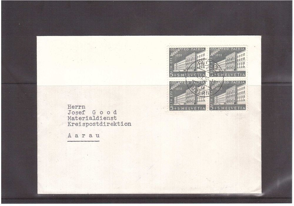 Alle Briefmarken: 1955 PP 4 er nach Aarau – Gebraucht aus Rheinau von loxis