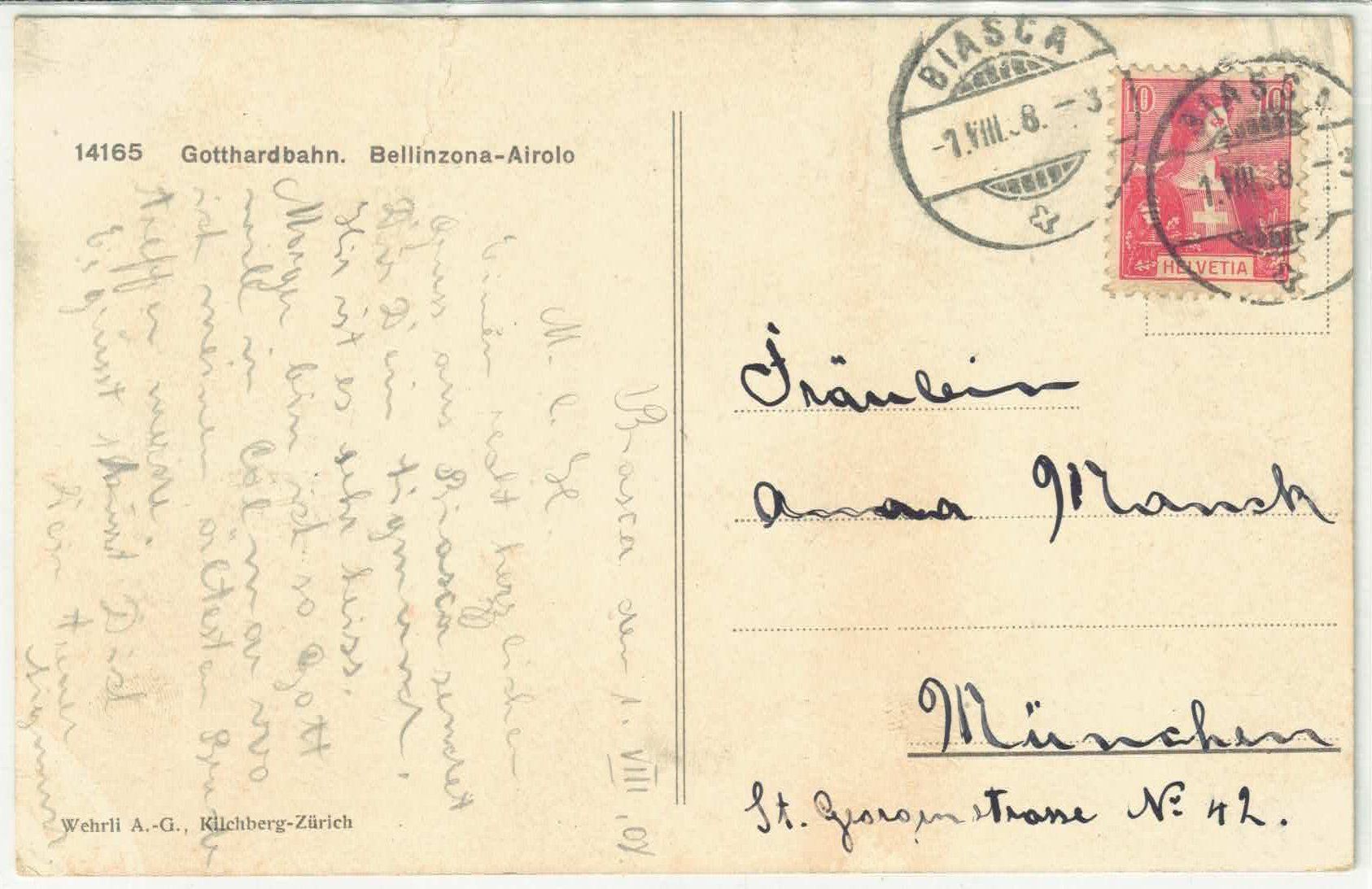 Cartoline postali: Bellinzona - Leventina - Panorama - Litho – Usato da Ettingen venduto da Kartenplanet 1