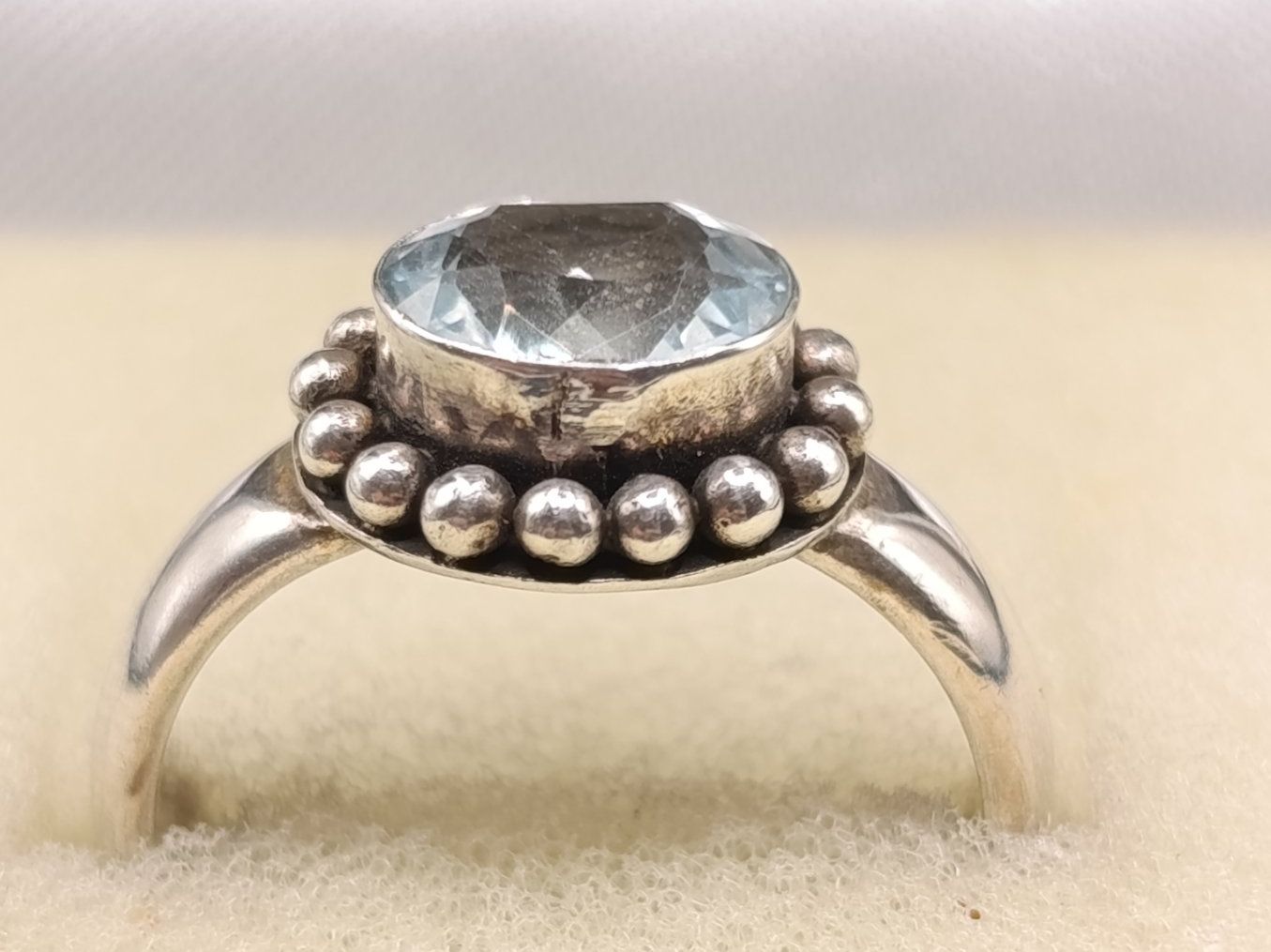 Anelli: Vintage 925er Silber Ring mit Aquamarin Edelstein Top – Usato da Steffisburg venduto da 1.Schmuckschatulle 3