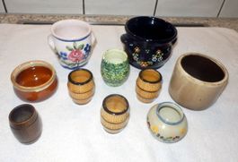 Lot Keramik Töpfe in div. Grössen und Formen 5 - 8cm hoch