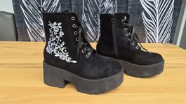 Plateattform Stiefeletten Damen schwarz Grösse EUR 41.5