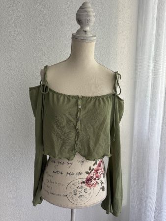 Grünes Sommer Top mit langen Ärmeln, Grösse M!