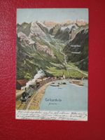 Gotthard Bahn bei Flüelen Uri antike AK mit Schiff 1907