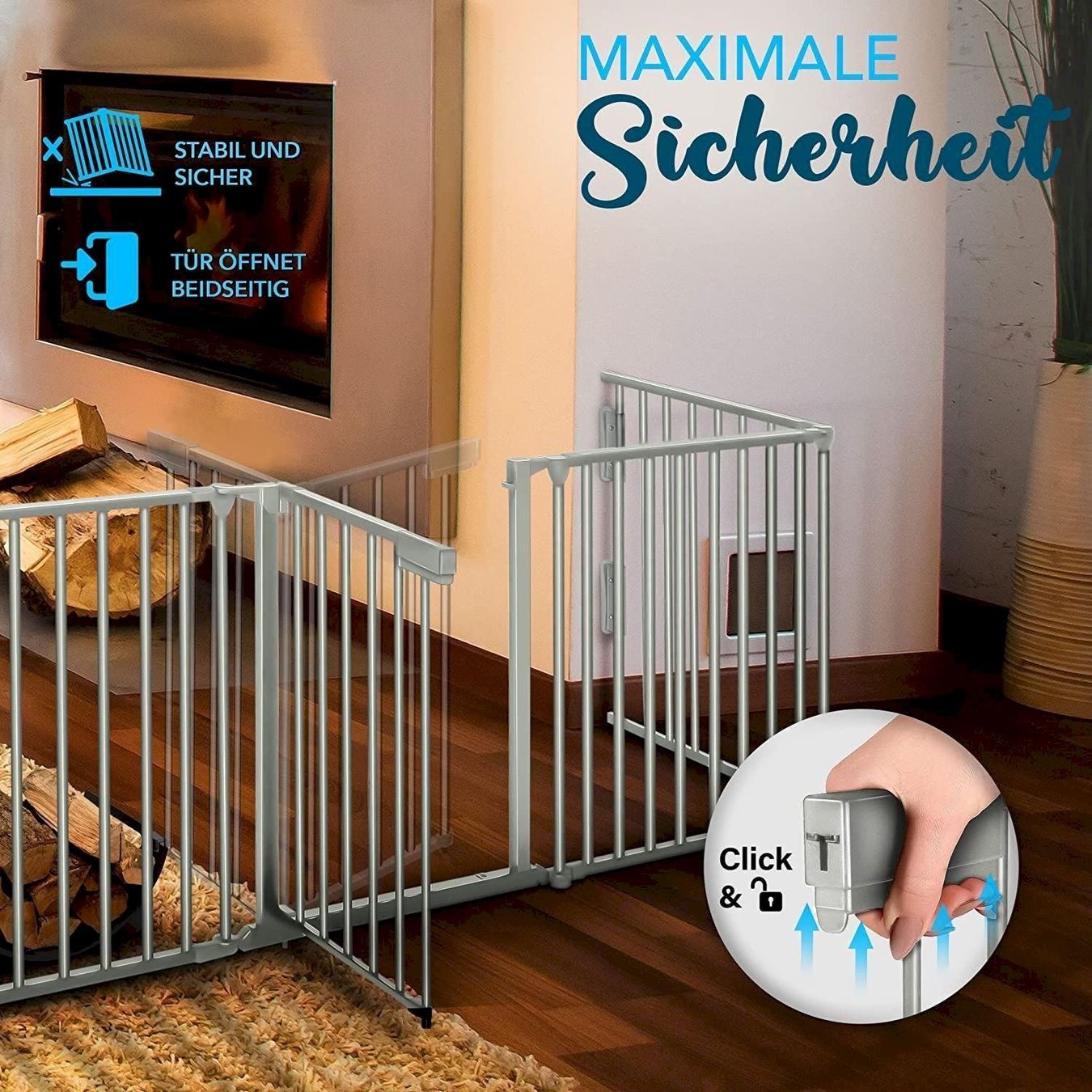 Zubehör: KIDUKU Kaminschutzgitter 300 cm Grau – Neu und originalverpackt aus Bottighofen von zaap 3