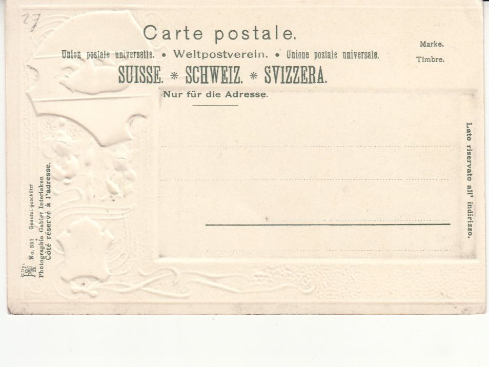 Cartoline postali: Lauterbrunnen Reliefkarte ca. 1900 – Usato da Bürglen TG venduto da StampGraf 1