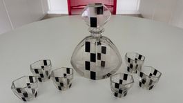 STUPENDE BOTTIGLIA PIU 6 BICCHIERIART DECO 1930