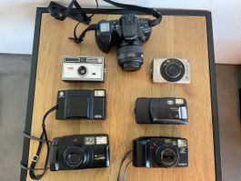 7er Set analoge Kameras