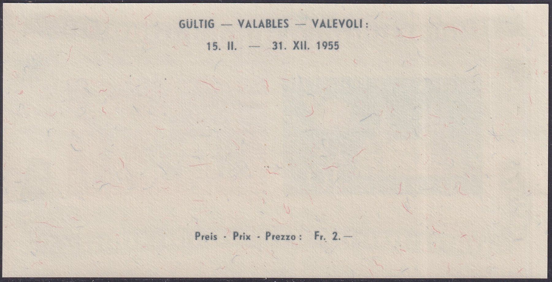 Tutti i francobolli: 1955, W35, LAUSANNE-BLOCK postfrisch **, Kat: 80.- – Usato da Sursee venduto da Luzernerraute 1