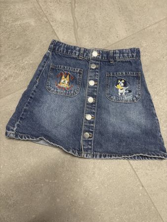 Jupe en jeans Bluey fille T 128  brodée