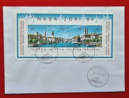NABA ZÜRICH BLOCK 24 KÖLLIKEN AARGAU K-STEMPEL ORTS FDC 1984