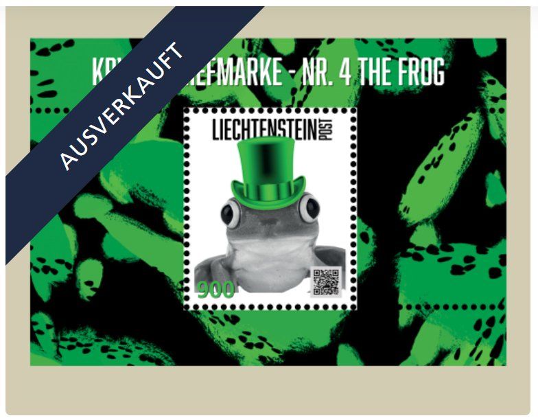 Alle Briefmarken: CRYPTO BRIEFMARKE NR4 FROG VIOLETTE ZYLINDER – Neu und originalverpackt aus Baar von CryptoShop