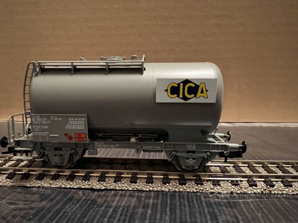 ROCO HO - Wagon citerne coudée, transport de craie OMYA, SNCF, ép.IV réf.67225 EUR 28,00 - FR