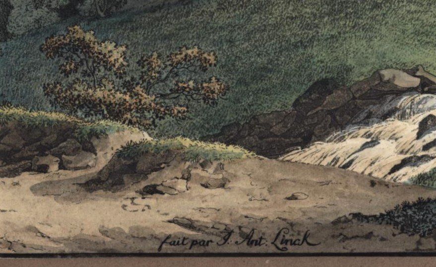 Incisioni: Cascade d Arpenas Gouache von Linck – Usato da Rafz venduto da Helvet32 2