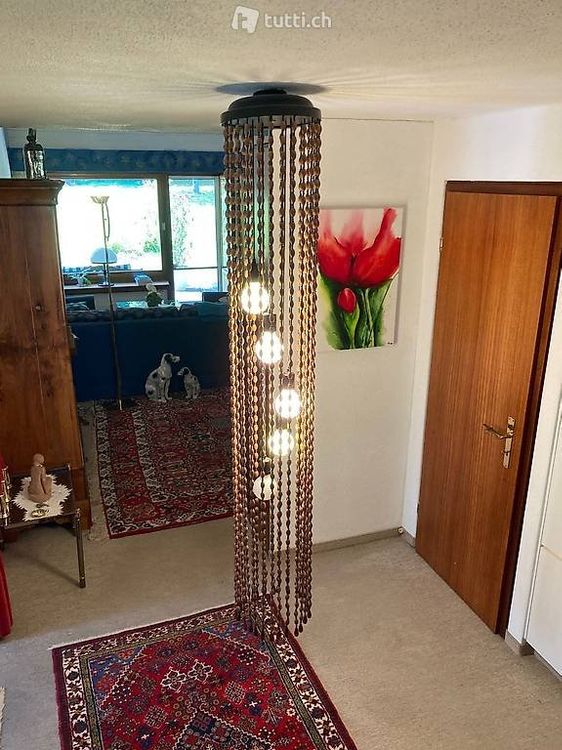 RUIRUICO Holzperlen Girlande - 104cm Mit 3,6cm Perlen Boho Deko