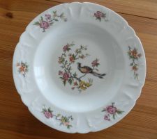 7 Stück Tiefteller L&G France Vogelmotiv 23cm, guter Zustand