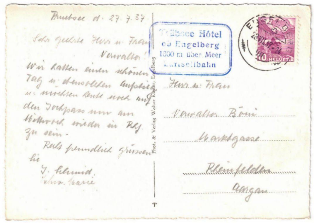 Cartoline postali: Engelberg - Luftseilbahn Gerschnialp--Trübsee – Usato da Binningen venduto da Mountainrider 1