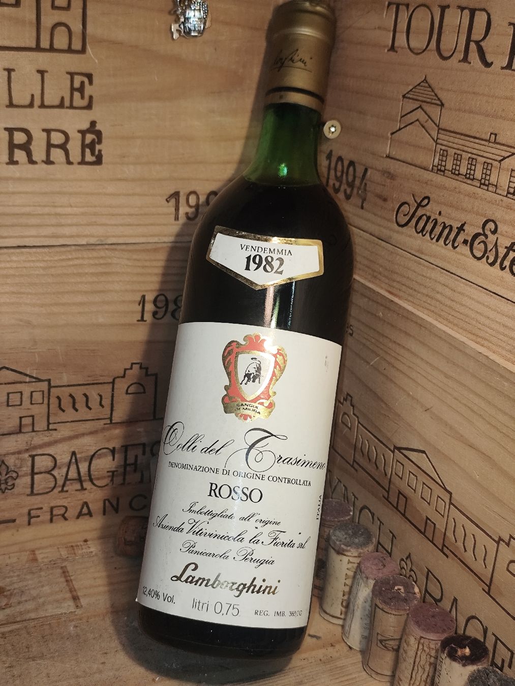 Vino: 1982 Lamborghini, Colli del Trasimeno – Nuovo e nell'imballaggio originale da Büsserach venduto da Vintage-vins