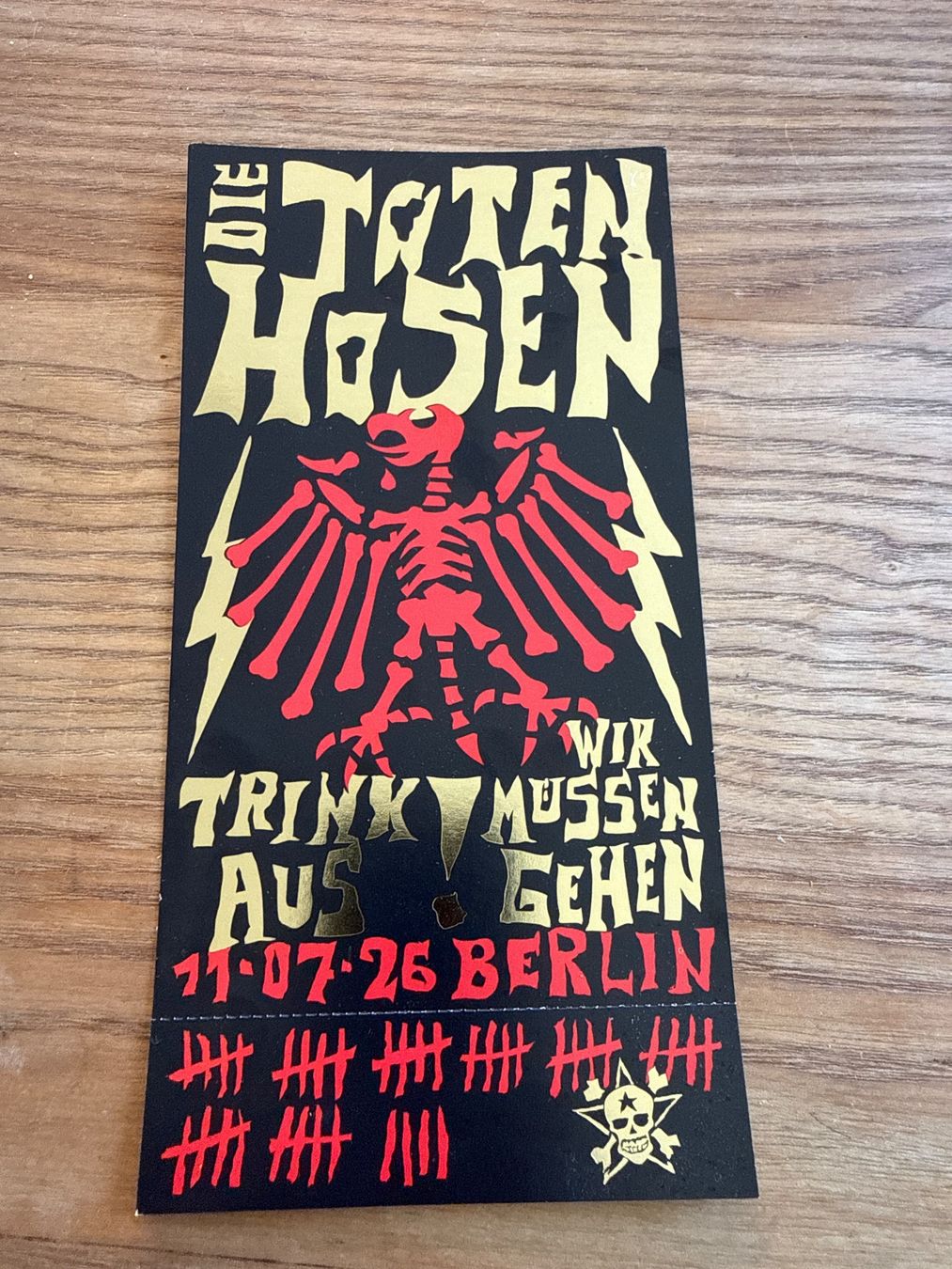 Billets: Die Toten Hosen Berlin 2026 – D'occasion à Bern par CH26