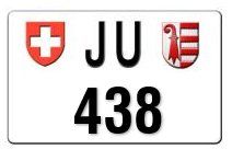 Insegne: Plaque moto JU 438 – Nuovo e nell'imballaggio originale da Delémont venduto da OVJ