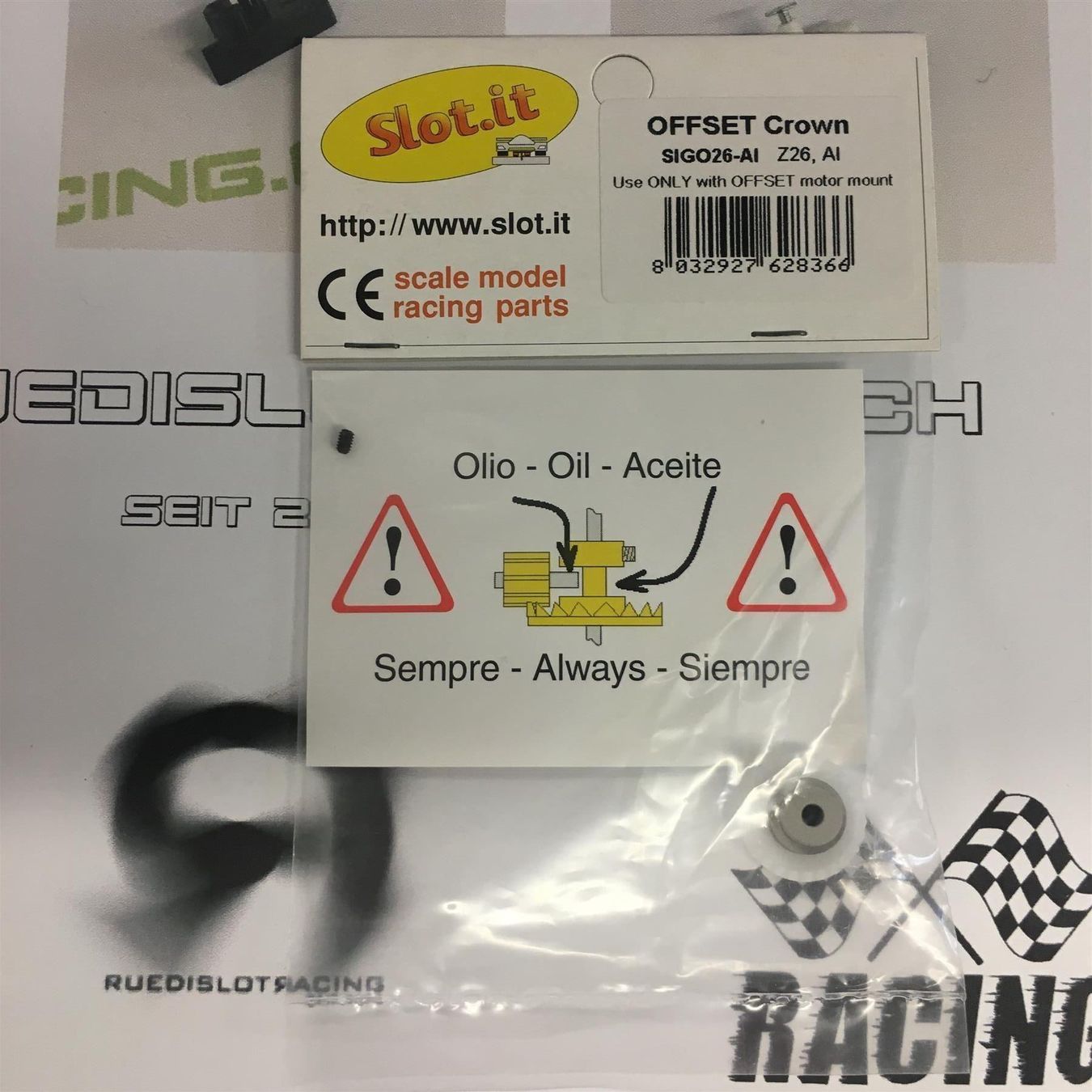 Piste: slot.it OFFSET Kronenzahnrad 26 Z Neu – Nuovo e nell'imballaggio originale da Rümlang venduto da Niro69