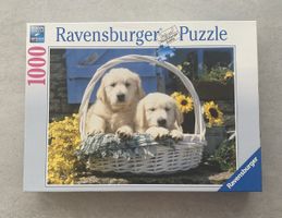 Ravensburger Puzzle 1000 Teile Hunde Welpen im Körbchen