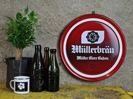 Emailschild "Müllerbräu Baden / Müller Bier"