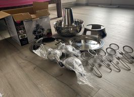 Fondue Set Bratpfanne Pfanne Topf Teller Kochtopf
