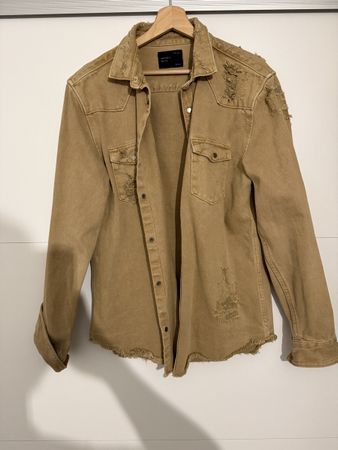 Zara Herrenhemd Grösse L Beige Vintage Style