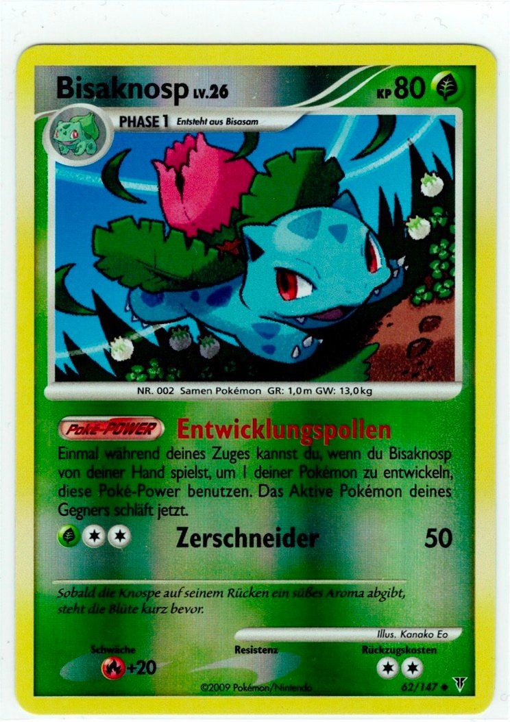 Pokémon Carte collezionabili: Bisaknosp Reverse Holo 62 – Usato da Zürich venduto da PACE79