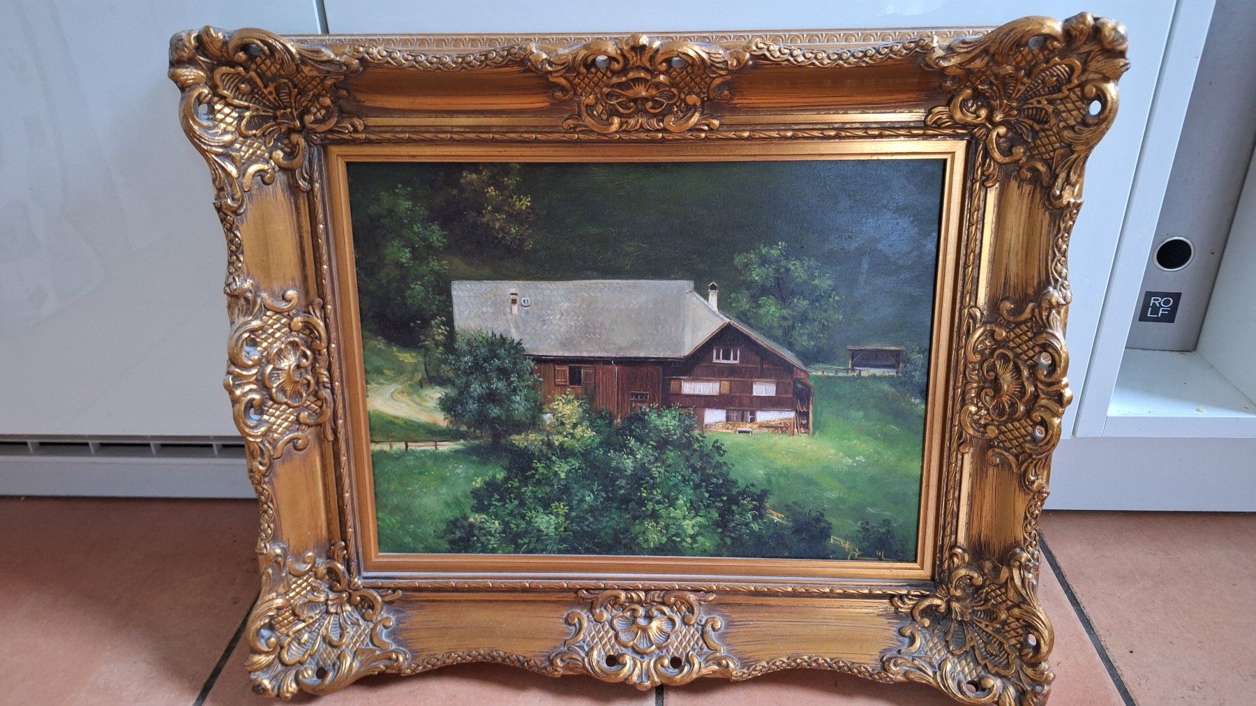 Dipinti: Bauernhaus - Ölbild mit schönem Rahmen – Usato da Altstätten SG venduto da GGsGameshop 1