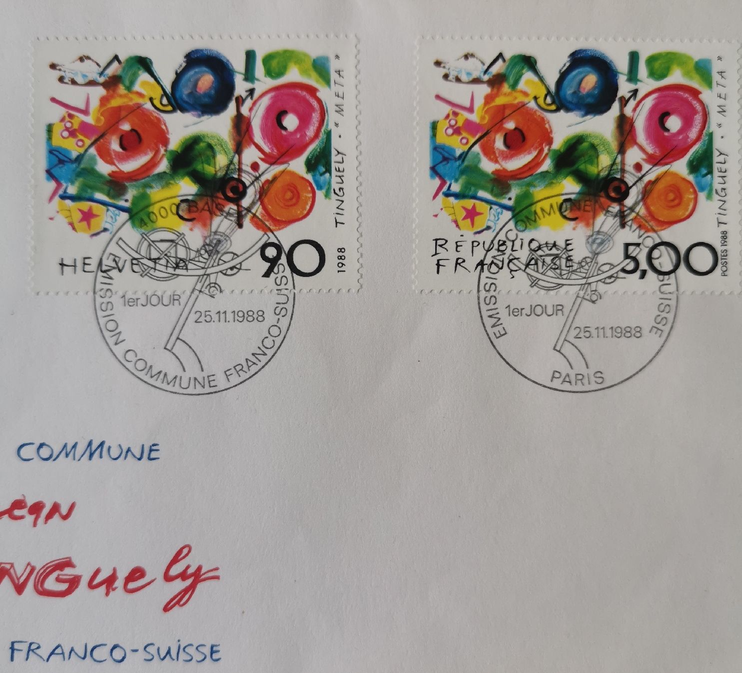 Alle Briefmarken: Tinguely Couvert mit Briefmarken 1988 – Neu (gemäss Beschreibung) aus Egg b. Zürich von Pronsch 1