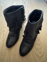 Stiefeletten Navyboot Leder schwarz Absatz Grösse 38